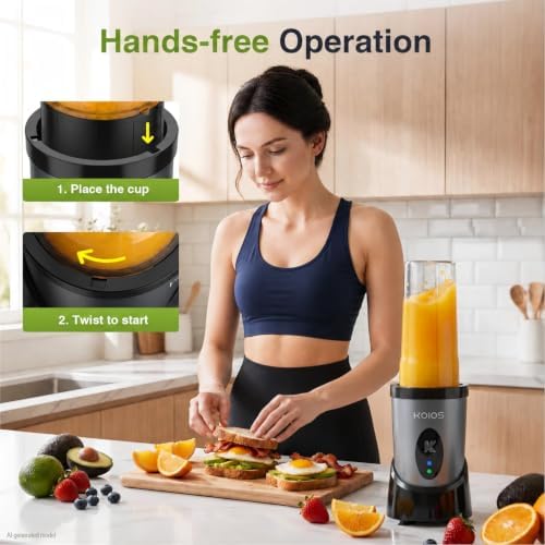 Smoothie Blender Kitchen, 900W Personal Blenders with 3 To-Go Cups