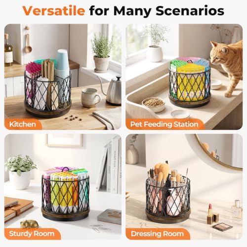 Drink Packet Organizer, 4-Compartment Rotating Drink Mix Holder
