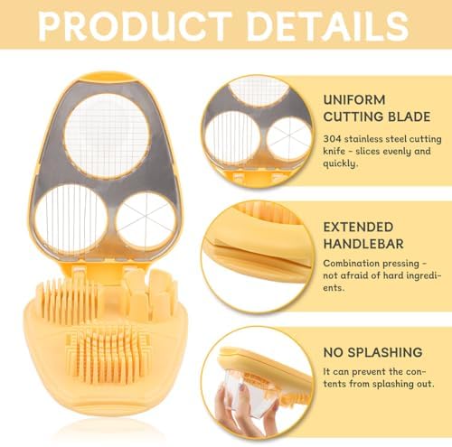 Egg Slicer for Hard Boiled Eggs, Egg Cutter & Dicer for Salad Prep - Image 3