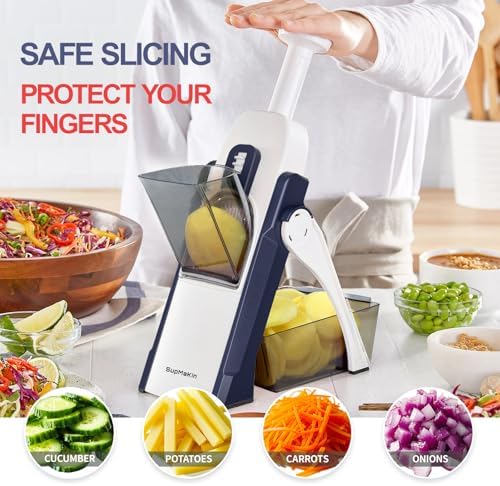 Safe Mandoline Slicer for Kitchen,Adjustable Potato Slicer 1-8 mm