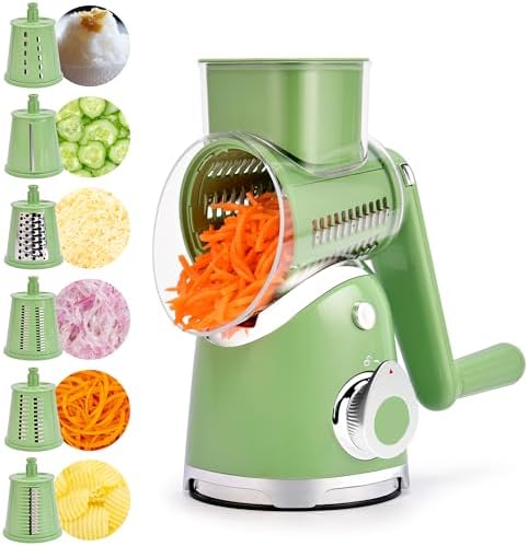 SUSTEAS Rotary Cheese Grater Hand Crank, Kitchen Shredder Vegetable Slicer by SUSTEAS