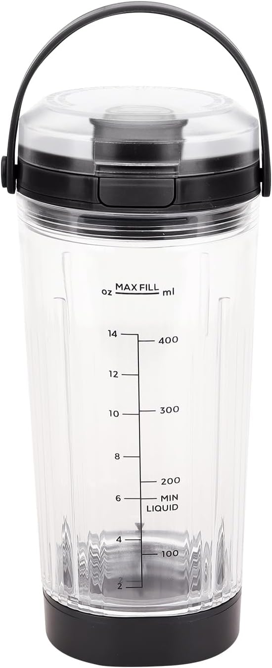 18oz Blender Cup Replacement for Ninja Blast Portable Blender BC100 & BC151 Series: Blending Vessel Cap with Sip Lid Accessories Part for Ninja Blast Blender BC151BK BC151NV BC151ND(Black)