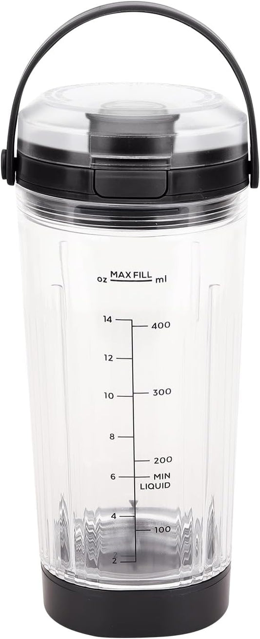 18oz Blender Cup Replacement for Ninja Blast Portable Blender BC100 & BC151 Series: Blending Vessel Cap with Sip Lid Accessories Part for Ninja Blast Blender BC151BK BC151NV BC151ND(Black)