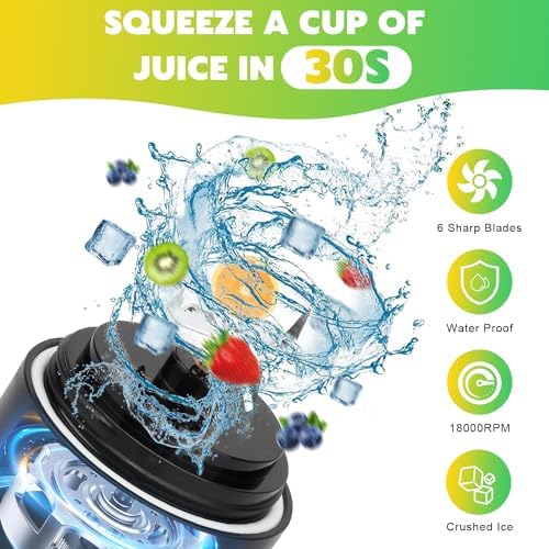 Portable Blender Personal Juicer for Shakes Smoothies with Insulated Sleeve