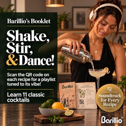 Elite Mixology Bartender Kit with Stand - Cocktail Shaker Set with Bamboo Stand, Boston Drink Shaker, Mojito Muddler, and Drink Mixer Spoon - 9-Piece Bar Tools Set - Bar Accessories for Home