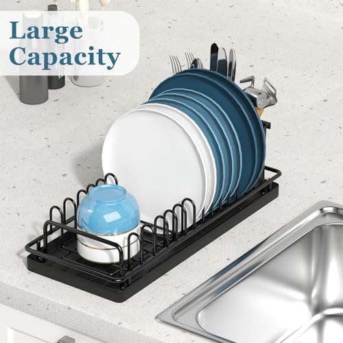 Compact Small Dish Drying Rack, RV Dish Rack for Kitchen Counter