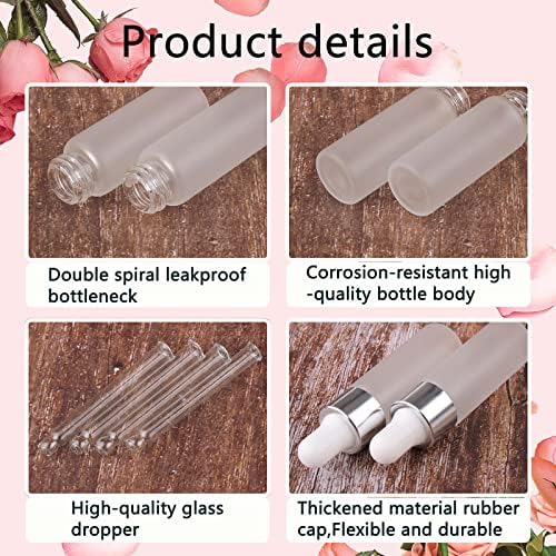 Kesell 5ml Frosted Glass Dropper Bottles for Oil with Silver Caps, 50-Pack - Image 6