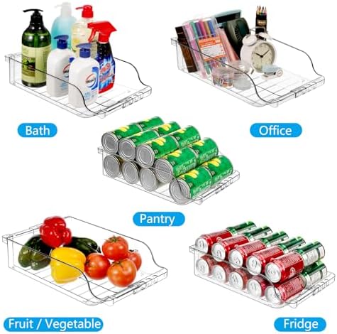 2 Packs Refrigerator Organizers and Storage Width Adjustable