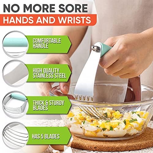 Spring Chef Large Dough Blender For Baking - Durable Pastry Blender - Mint - Image 3