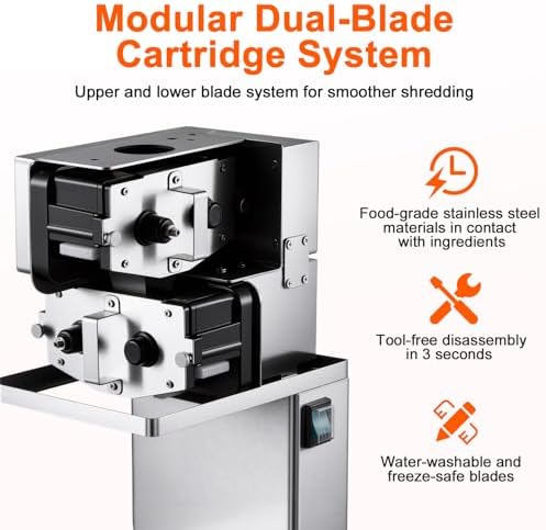 Electric Scallion Shredder, 200W Commecial Green Onion Slicer, Vegetable Spring Onion Shredder with 2.3mm Shreds and Catch Tray for Chili Beans Garlic Shoots Celery, 110V, 110LBS/H Production - Image 6