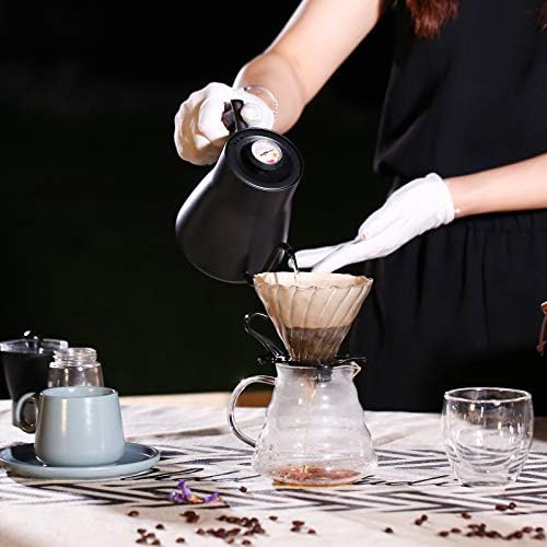 Pour Over Coffee Maker Set Coffee Kettle Scale Server Dripping Cup Bean Grinder Filter Paper Ceramic Cup ALL in 1 Great Portable Metal Box for Traveling Excellent Coffee Gift