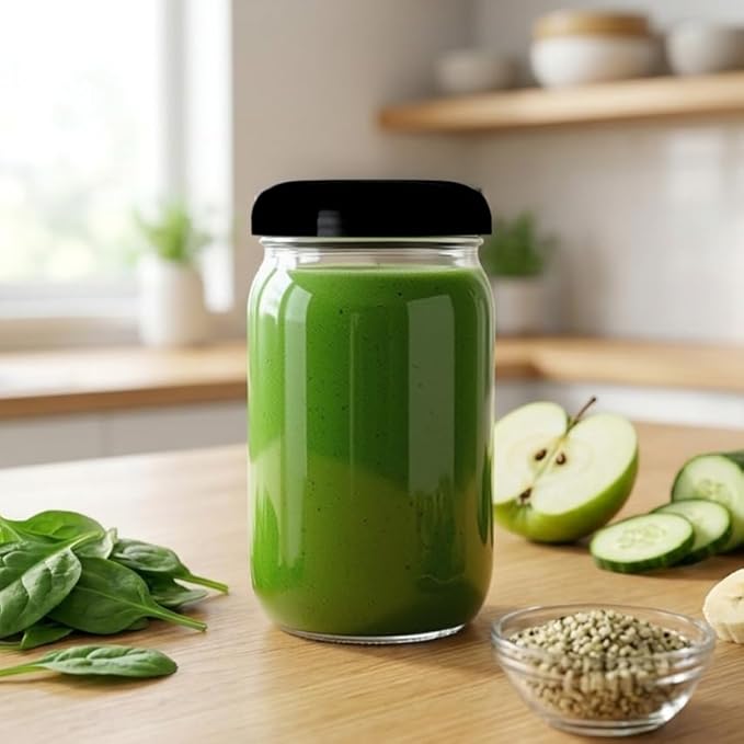 Jarming Collections 32oz Extra Wide Mouth Glass Storage Jar with BPA-Free Plastic Lid – Quart Size Airtight Mason Jar for Kitchen, Pantry, and Food Storage (3 Pack)