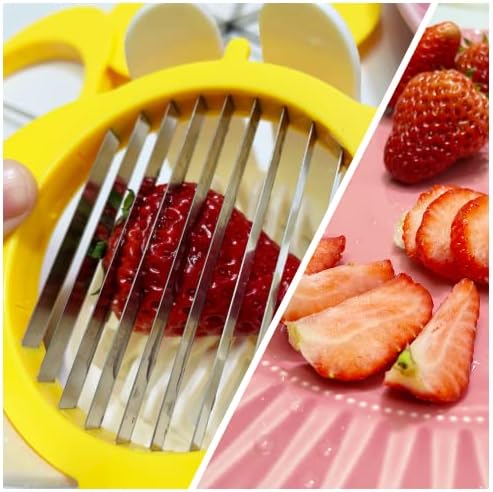 Jawbush 3-in-1 Egg Slicer with Stainless Steel Blades & Egg Piercer Set, Multi-functional Cutter for Halving, Wedging (6-Piece) & Slicing (9-Piece), Heavy Duty Tool for Hard Boiled Eggs & Fruits - Image 3