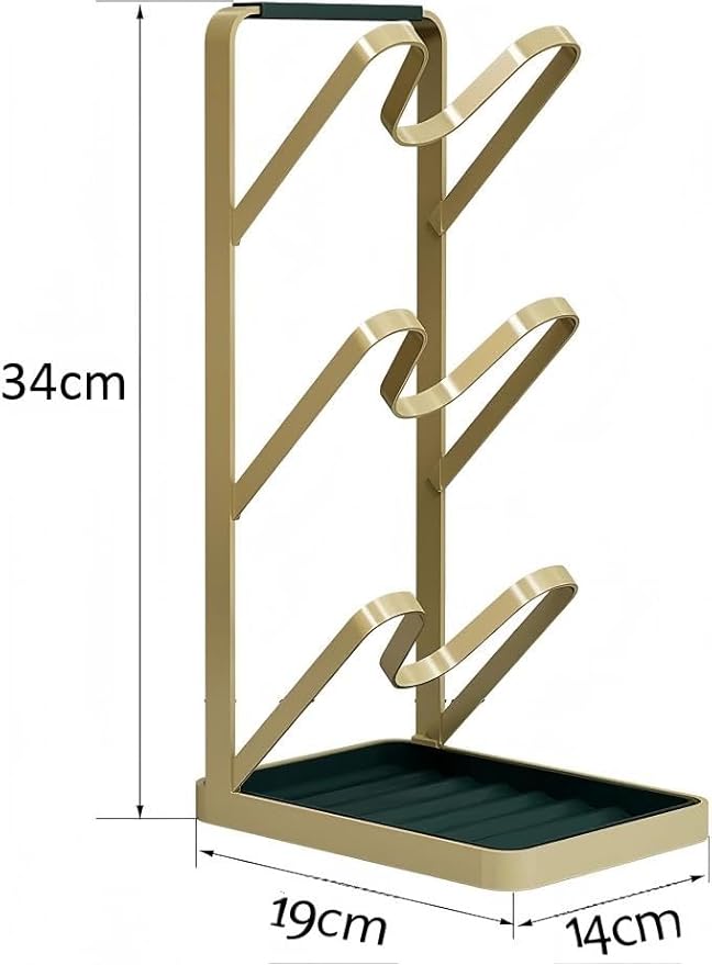 Lid Stand Lid Organizer Pot Lid Rack Holder for Utensils in Kitchen Cabinet Spatula Rack,Cutting Boards,Spoon Storage Gold