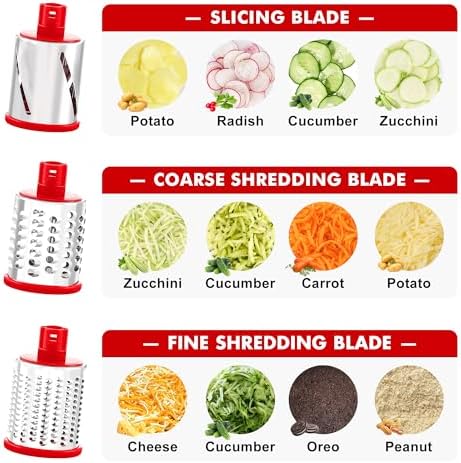 GDL Cheese Grater Hand Crank, Rotary Cheese shredder, Vegetable Slicer - Image 3
