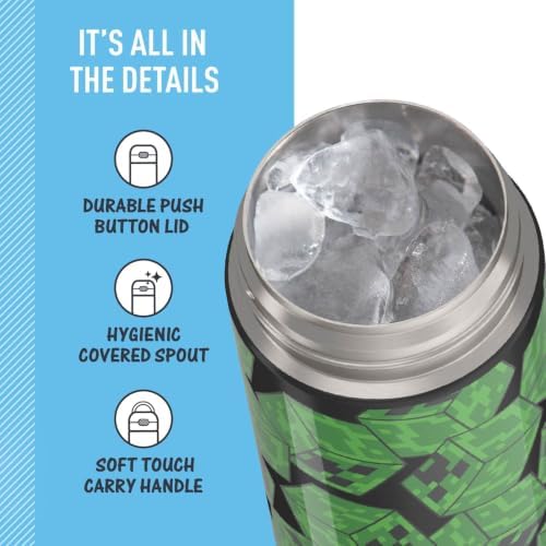 FUNTAINER Water Bottle with Spout, 16oz, Minecraft, Style may vary