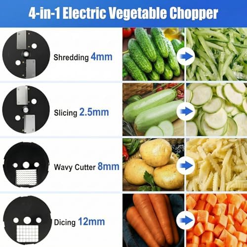 MOGAN 4 in 1 Electric Vegetable Cutter, Commercial Vegetable Dicer Slicer - Image 5