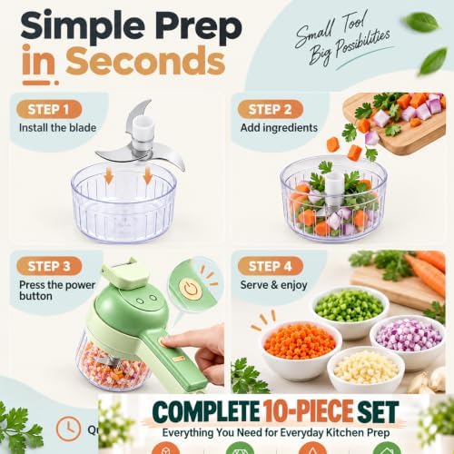 5-in-1 Wireless Electric Vegetable Chopper,Multi-Function Food Processor - Image 7