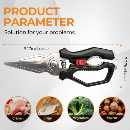 Heavy Duty Kitchen Scissors, Poultry Shears for Meat & Bone