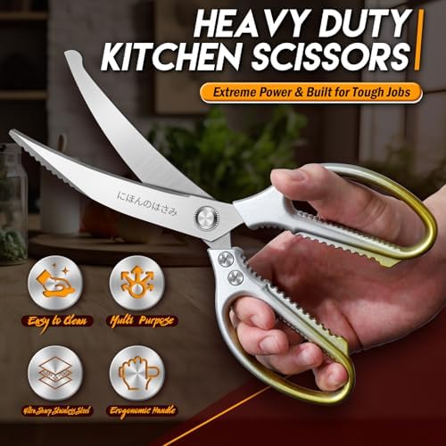 Kitchen Scissors Shears Set - 2PCS Stainless Steel Sharp