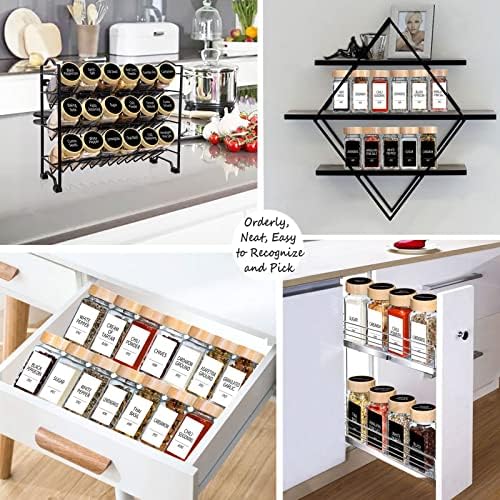 24-Pack Empty Glass Spice Jars with Labels, 4 oz, Bamboo Lids