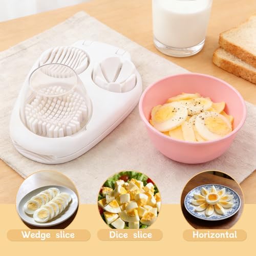 3-in-1 Egg Slicer for Hard Boiled Eggs, Manual Egg Cutter, Dishwasher Safe - Image 5