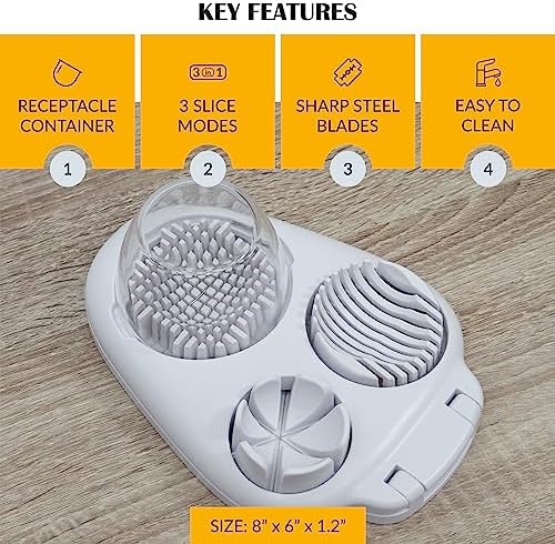 Egg Slicer for Hard Boiled Eggs - 3 Slice Modes and Clear Plastic Placemats Set of 2 - Table Protector, Bundle