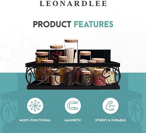 Magnetic spice Rack, Stronger Magnet to use on refrigereator with Wall Mount Option, Perfect Space Saver for Kitchen- for Holding Spices, Jars, Bottle, cans (Pack of 2)