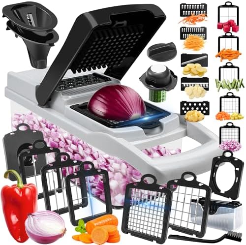 Multi 23-in-1 Pro Vegetable Chopper & Mandoline Slicer, 10 Blade-in-1 by HappinessExperienceinECLENYES