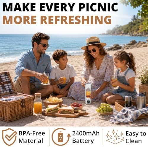 Portable Blender for Smoothies & Juice, USB-C Rechargeable, 450ml - Image 4