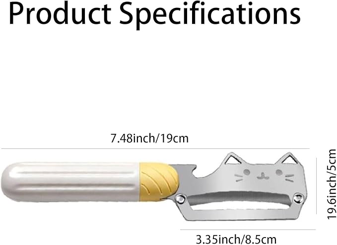 Multifunctional Vegetable Peeler, 2 in 1 Stainless Steel Peeler, Ultra-Sharp Stainless Steel Blade with Wooden Handle and Bottle Opener for Vegetables or Fruits, Kitchen Tool (Cute*2)
