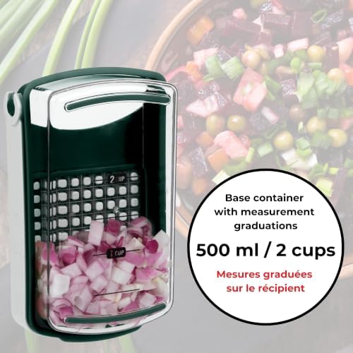 Starfrit Onion Chopper - One-Push Dicing - Stainless Steel Blades - 500ml Container - Green - Image 6