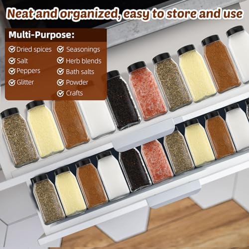 28 Pack 16 oz Black Plastic Spice Jars with Cap