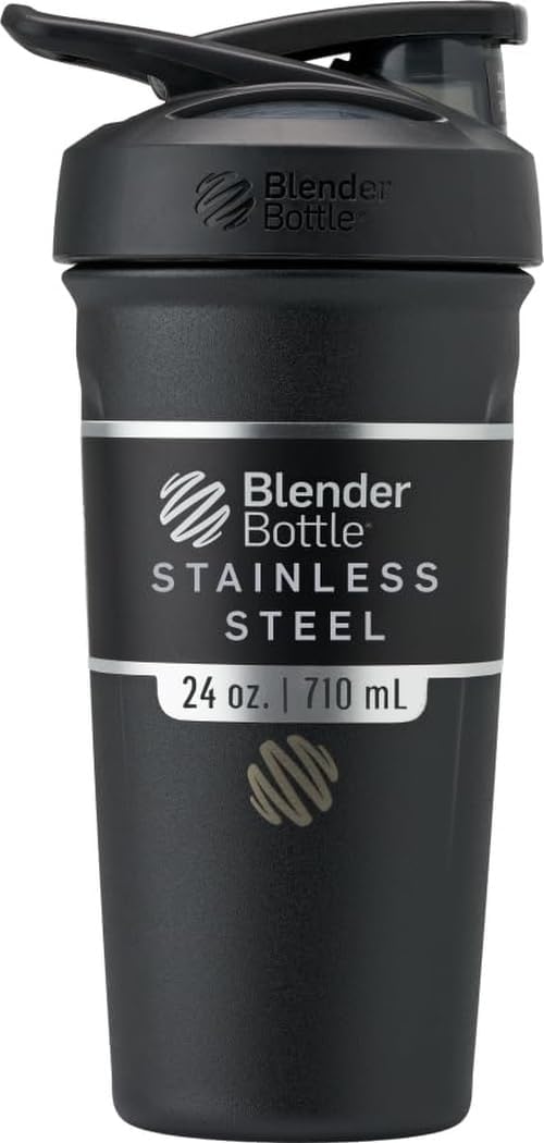 Sport Flip Stainless Steel Shaker Bottle 24 oz Black