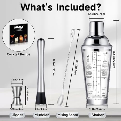 Glass Cocktail Shaker Set Mixing Bar Tools