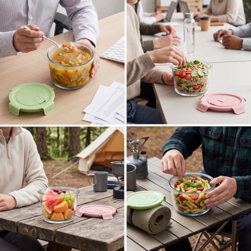 6 Pack 3 Cup/23oz Glass Soup Containers with Lids, Meal Prep Containers