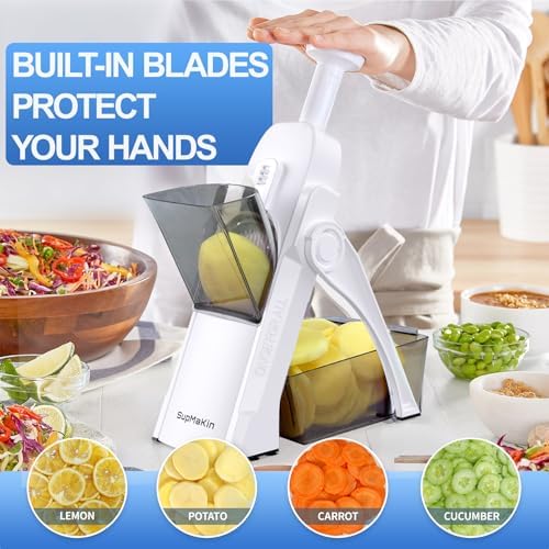Safe Mandoline Slicer for Kitchen,Adjustable Potato Slicer 1-8 mm
