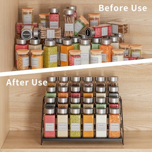 4 Tier Spice Rack Organizer for Cabinet, Depth Adjustable Spice Rack,1 Pack