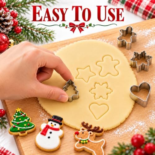 Mini Christmas Cookie Cutters Set,20PCS Stainless Steel Cookie Cutters - Image 4