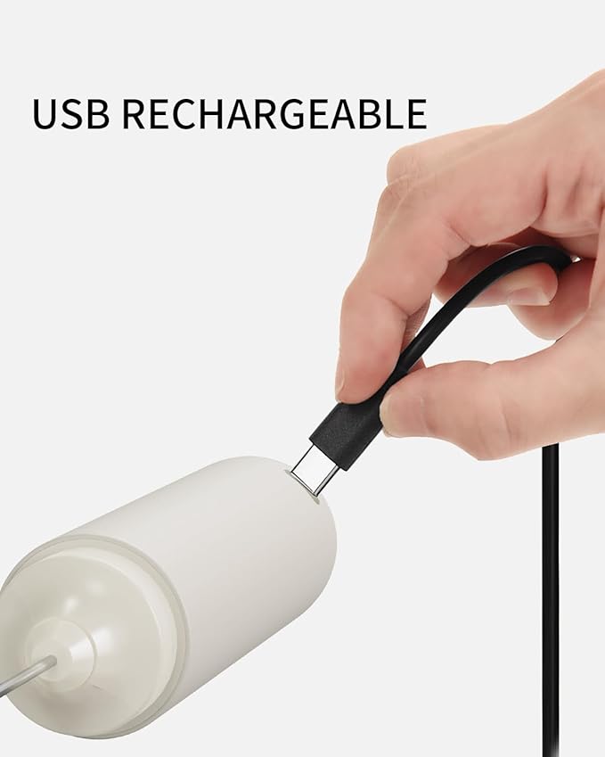 JOY Portable Rechargeable Milk Frother Hanheld, Beige