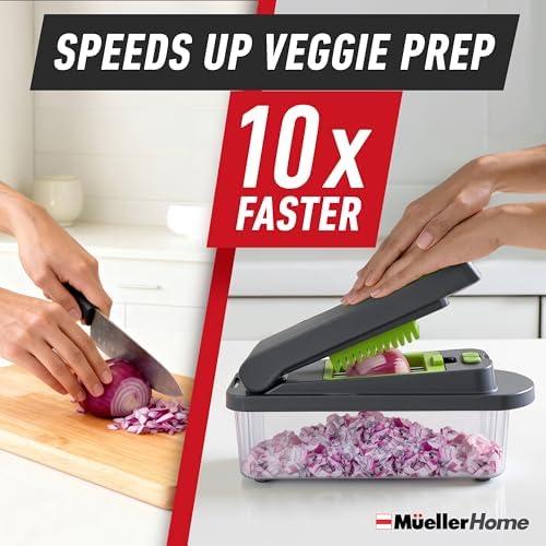 HOME Pro-Series 10-in-1 Vegetable Chopper with Container, 8 Blade