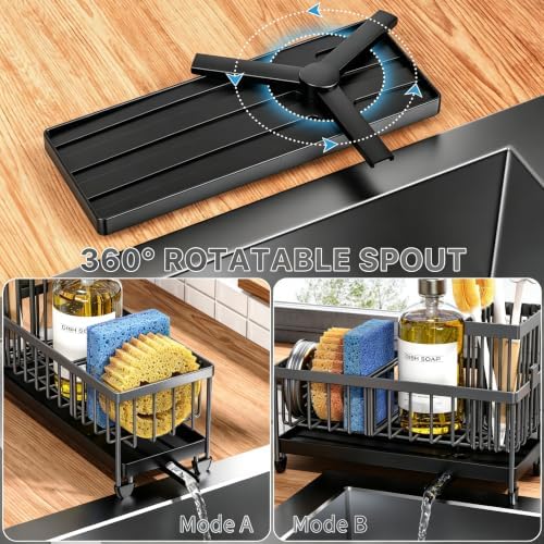 Sponge Holder for Kitchen Sink, Sink Organizer with Brush Holder