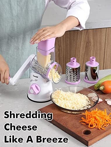Geedel Rotary Cheese Grater Hand Crank, Cheese Shredder Vegetable Slicer - Image 6