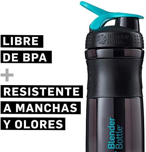 BlenderBottle SportMixer Tritan Grip Shaker Bottle, Transparent Black/Teal, 28-Ounce - Image 5