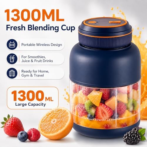 Portable Juicer 38 Blade Wireless Cup Blender Electric Fresh Bottle Mini Licuadora Portatil Personal Cupping Smoothie Single Serve Rechargeable Batidora Small with To-Go 180w It Fast - Image 2