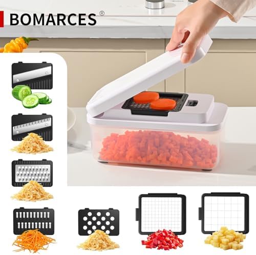 11-in-1 Vegetable Chopper 420 Food-Grade Stainless Steel Blades, 7.2 Cup Container with Colander, BPA & PFAS Free, Dishwasher Safe