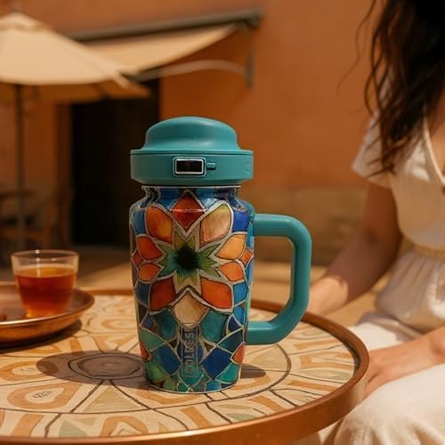 Coldest Tumbler with Handle & Coffee Lid - 100% Spill Proof Tumbler (3 Lids) - Stainless Steel Insulated Leakproof Tumblers for Women & Men - Cup Holder Friendly - 15 oz (Mont Sainte) - Image 5