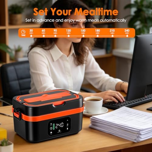 Portable Cordless Heated Lunch Box, 30000mAh, 5.7-Cup Food Warmer