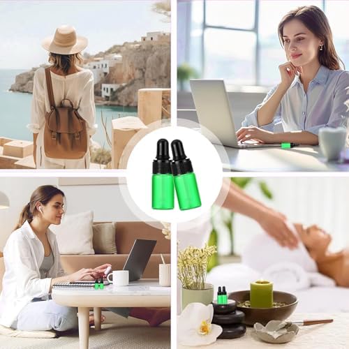 Kesell 20pcs 3ml Green Glass Dropper Bottles with Black Caps - Image 6