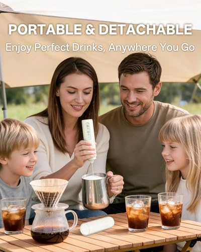 CIRCLE JOY Rechargeable 2-Speed Milk Frother with Dual Spring Whisk, Electric Coffee Frother Handheld, Portable Mixer Wand for Protein Powder Matcha Lattes Cappuccino, Home Kitchen Gifts - Image 7